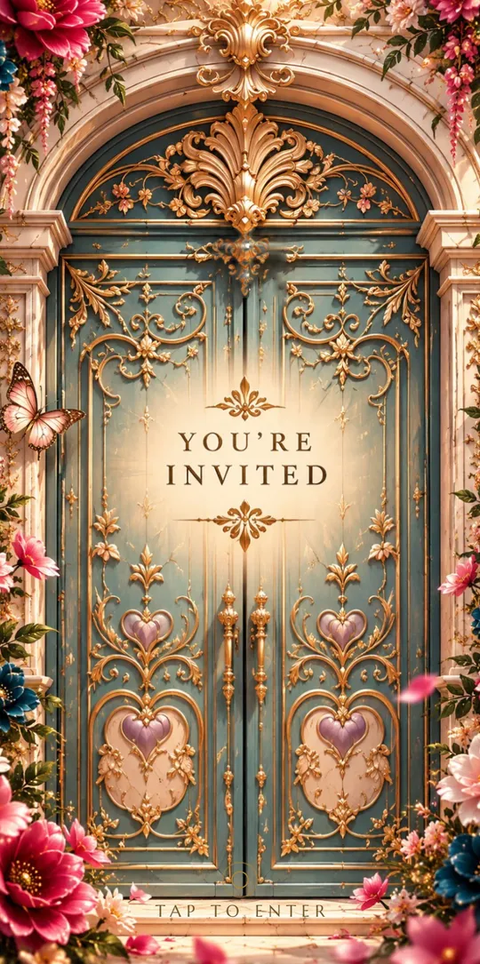 The Floral Palace — Engagement invitation, cover
